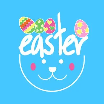 Happy Easter day card with creative design typography and light theme vector Stock Illustration