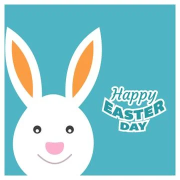 Happy Easter day card with creative design typography and light theme vector 스톡 일러스트