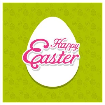 Happy Easter day card with creative design typography Illustrazione stock