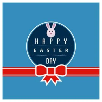 Happy Easter day card with creative design typography and light theme vector Stockillustratie
