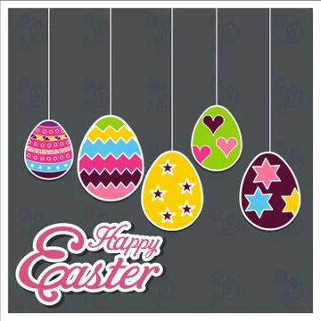 Happy Easter day card with creative design typography Stockillustratie