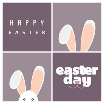 Happy Easter day card with creative design typography and light theme vector Stockillustratie
