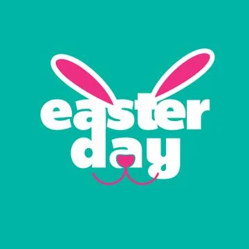 Happy Easter day card with creative design typography and light theme vector Illustrazione stock