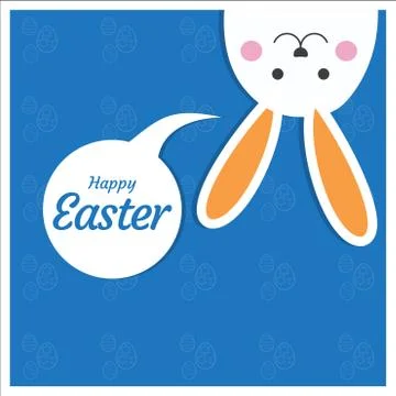 Happy Easter day card with creative design typography Stock Illustration