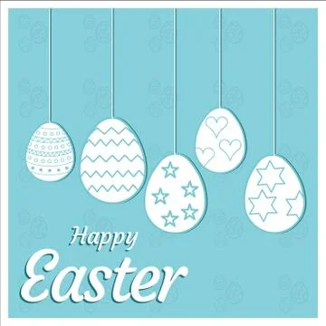 Happy Easter day card with creative design typography Stock Illustration
