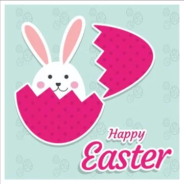 Happy Easter day card with creative design typography イラスト素材
