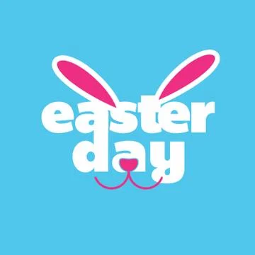 Happy Easter day card with creative design typography and light theme vector Stockillustratie