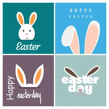 Happy Easter day card with creative design typography and light theme vector Stockillustratie