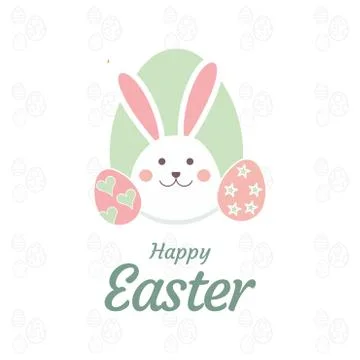 Happy Easter day card with creative design typography and light theme vector Stockillustratie