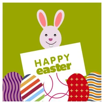 Happy Easter day card with creative design typography and light theme vector 스톡 일러스트