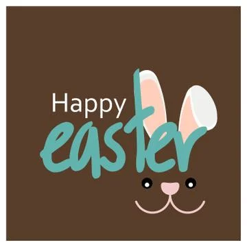 Happy Easter day card with creative design typography and light theme vector Illustrazione stock