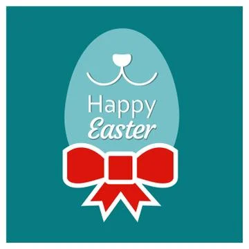 Happy Easter day card with creative design typography and light theme vector Stock Illustration
