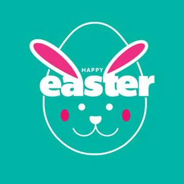 Happy Easter day card with creative design typography and light theme vector Stock Illustration
