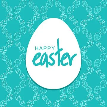 Happy Easter day card with creative design typography and light theme vector Illustrazione stock