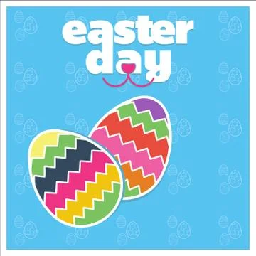 Happy Easter day card with creative design typography Stock Illustration