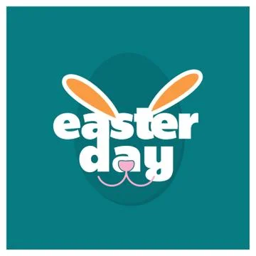 Happy Easter day card with creative design typography and light theme vector 스톡 일러스트