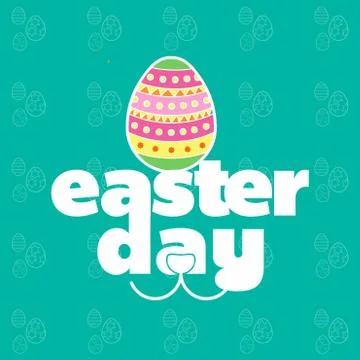 Happy Easter day card with creative design typography and light theme vector Stockillustratie