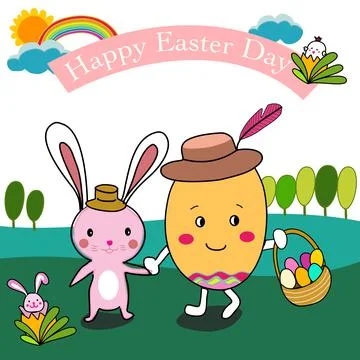 Happy easter day card Stock Illustration