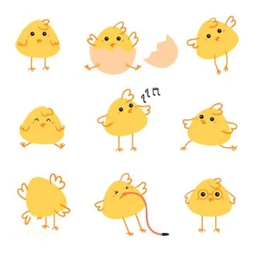 Happy Easter day chicken illustration Stock Illustration