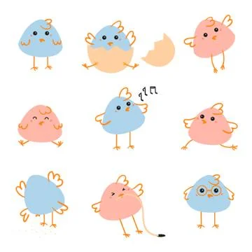 Happy Easter day chicken illustration Stock Illustration