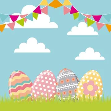 Happy easter day design Illustrazione stock