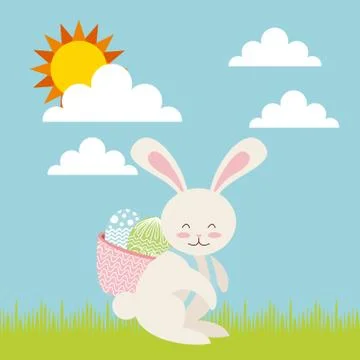 Happy easter day design Illustrazione stock