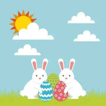 Happy easter day design Illustrazione stock