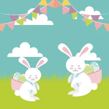 Happy easter day design Illustrazione stock