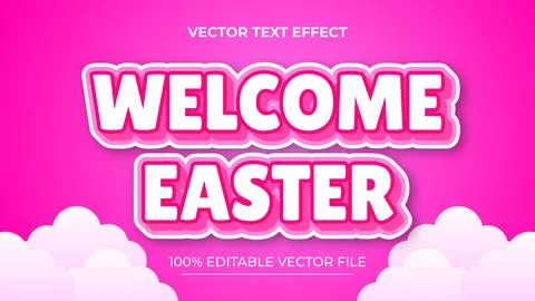 Happy Easter Day Editable text effect in modern trend style Stock Illustration