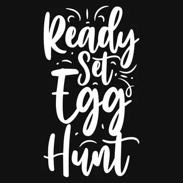 Happy easter day egg hunt typography tshirt design  Stock Illustration