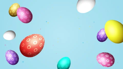 Happy easter day event bunnies and eggs Stock Footage 241638128