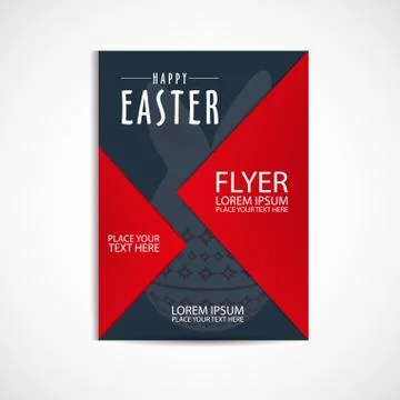 Happy Easter Day Flyer Template Stock Illustration