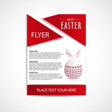 Happy Easter Day Flyer Template Stock Illustration