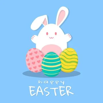 Happy Easter Day greeting card Illustrazione stock