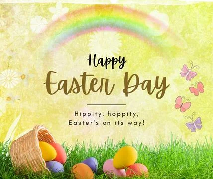 Happy Easter Day greetings cards and poster design Stock Illustration