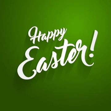 Happy Easter Day hand lettering text Stock Illustration