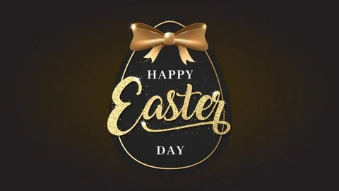 Happy Easter Day with Handwritten Text and Egg Stock Footage 302404810