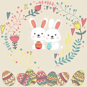 Happy easter day Stock Illustration