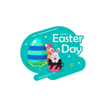 Happy easter day label template design Stock Illustration