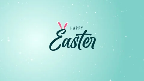 Happy easter day particle and rabbit ears Stock Footage 241743554