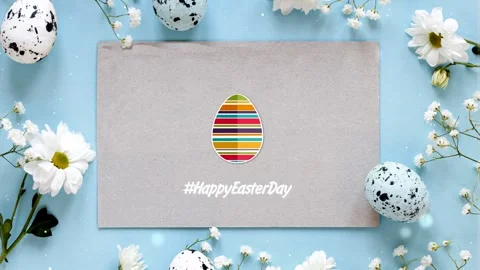 Happy Easter Day. Postcard, promo video congratulations on the Easter holiday. Video stock 150876402