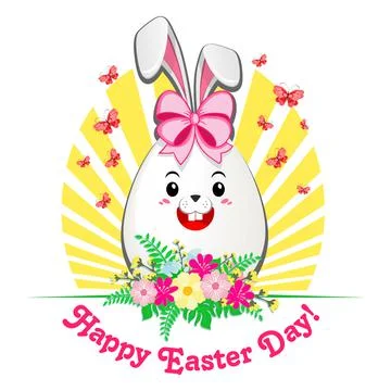 Happy Easter Day rabbit Stock Illustration