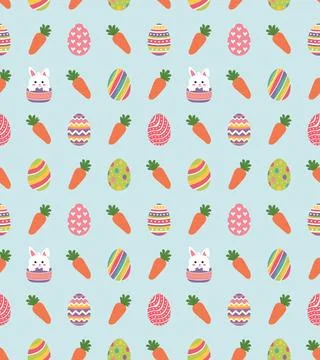Happy Easter Day Seamless Pattern Vector Illustrazione stock