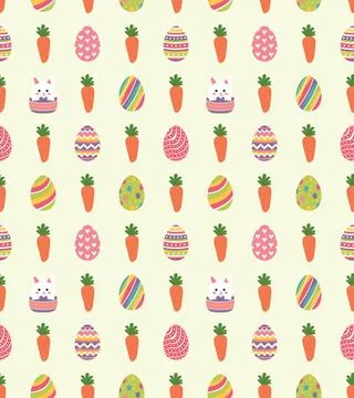 Happy Easter Day Seamless Pattern Vector イラスト素材