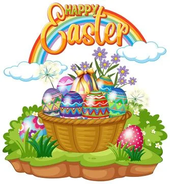 Happy Easter day vector for banner or poster design 스톡 일러스트