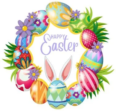 Happy Easter day vector for banner or poster design Stock Illustration