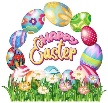 Happy Easter day vector for banner or poster design Stock Illustration