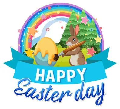 Happy Easter Day Vector for Banner or Poster Design Stock Illustration