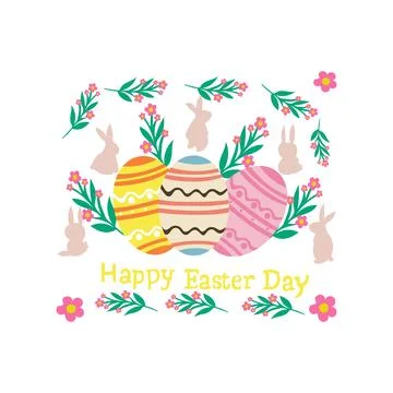 Happy easter day  vector illustration Stock Illustration