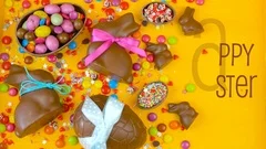 4K Animation of Empty Chocolate Egg Open, Stock Video